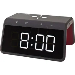 N WCACQ30BK - Wecker Kabelloses Ladegreät, USB-A Stecker, Nachtlicht, Snooze