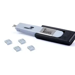[SmartKeeper ESSENTIAL] 4 x Mini USB B-Port Schlösser mit 1 x Mini Typ Schlüssel / Grau