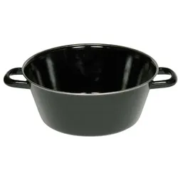 Riess Schmalzpfanne halbtief 24 cm Schwarzemaille
