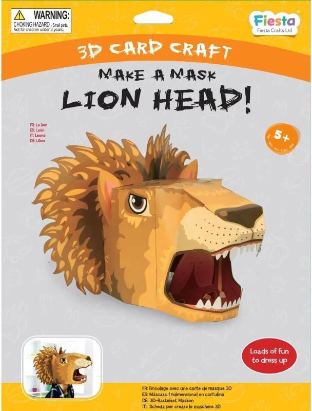 Fiesta Crafts Leeuw Knutselset met 3D-masker van karton