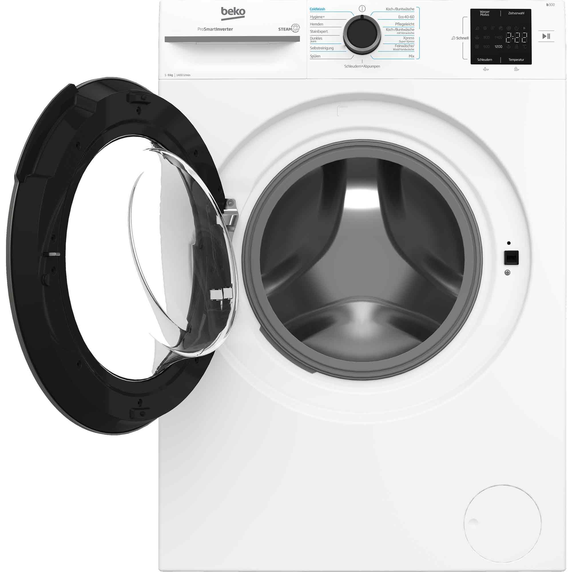 Beko BM3WFU4941W1 Waschmaschine 9kg Weiß EnergySpin Watersafe Restzeitanzeige