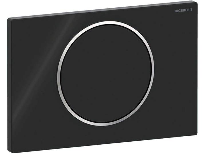 Geberit Sigma10 bedieningsplaat - spoel-stop spoeling - rond - glans zwart