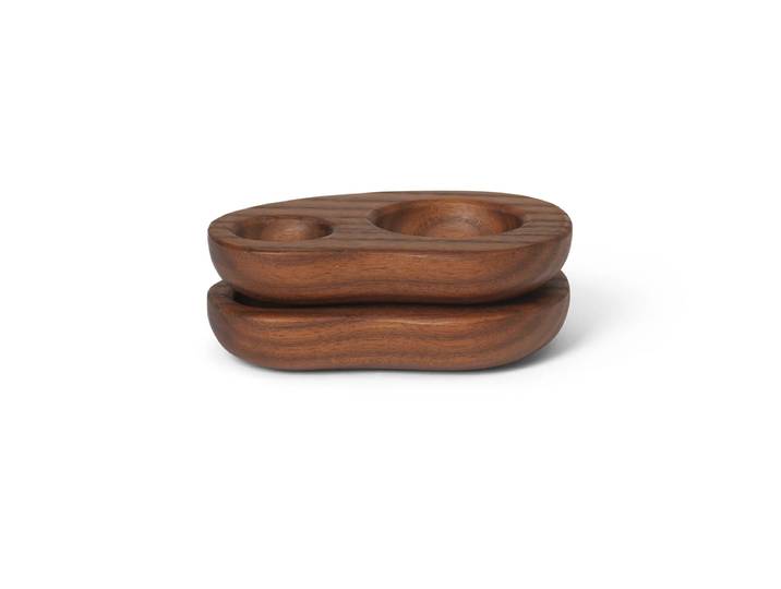 Ferm Living - Cairn Eierbecher, Esche karbonisiert (2er-Set)
