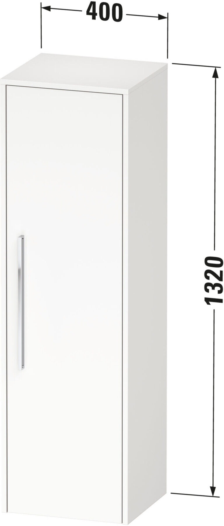 Duravit Halbhochschrank D-Code 40x132x36cm, 2 Böd., G c, R, fjordgr. ma (DC1338R10HG0000)