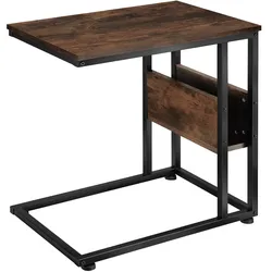 tectake Beistelltisch Wigan 55x36,5x60cm  Industrial Holz Dunkel, Rustikal