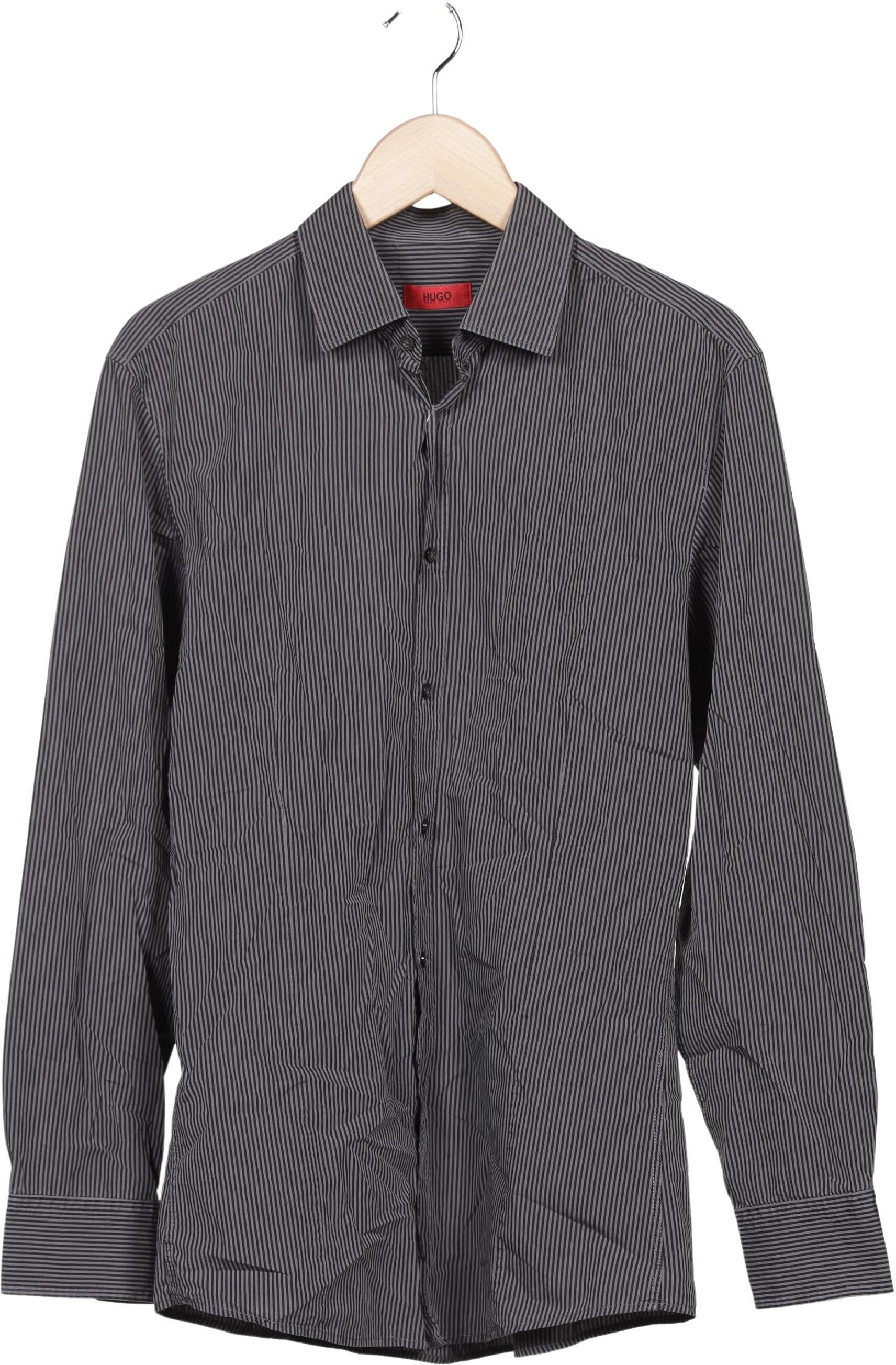 Hugo by Hugo Boss Herren Hemd, Grau, Gr. M, Baumwolle - Second Hand