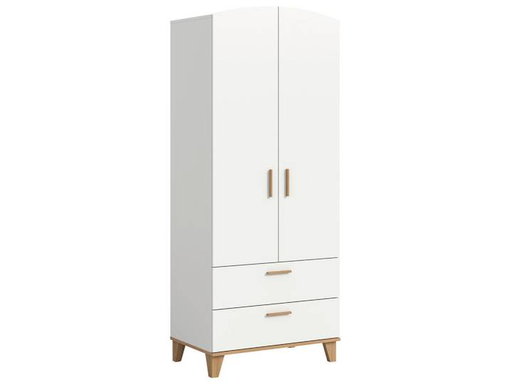 Livetastic Drehtürenschrank, Weiß, Eiche Artisan, 2 Schublade(n) Schubladen, 81x198x51 cm, Schlafzimmer, Kleiderschränke, Drehtürenschränke