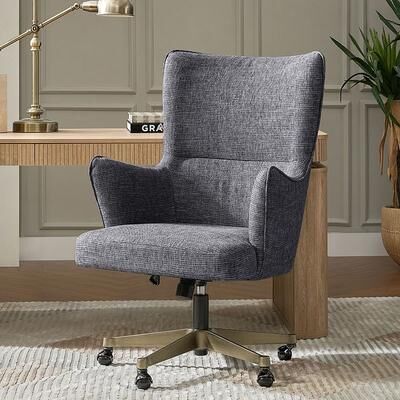 HULALA HOME Benjamin Modern Tilt Wingback Office Chair With Metal Base