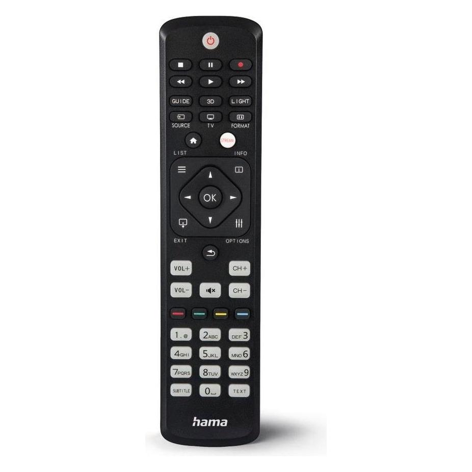 Hama Universal-Fernbedienung für Philips TVs, IR, lernfähig, leuchtende Tasten (Universal Fernbedienung, Infrarot) (00221063)