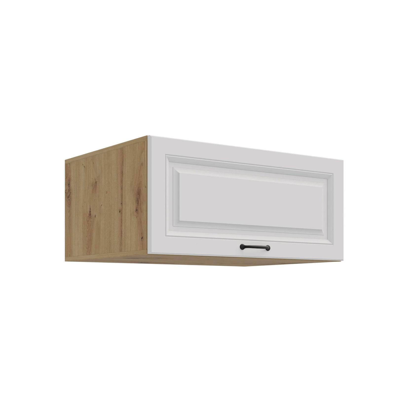Aufsatzschrank Hochschrank 80 cm STILO Weiss Küchenzeile Küchenblock Küche