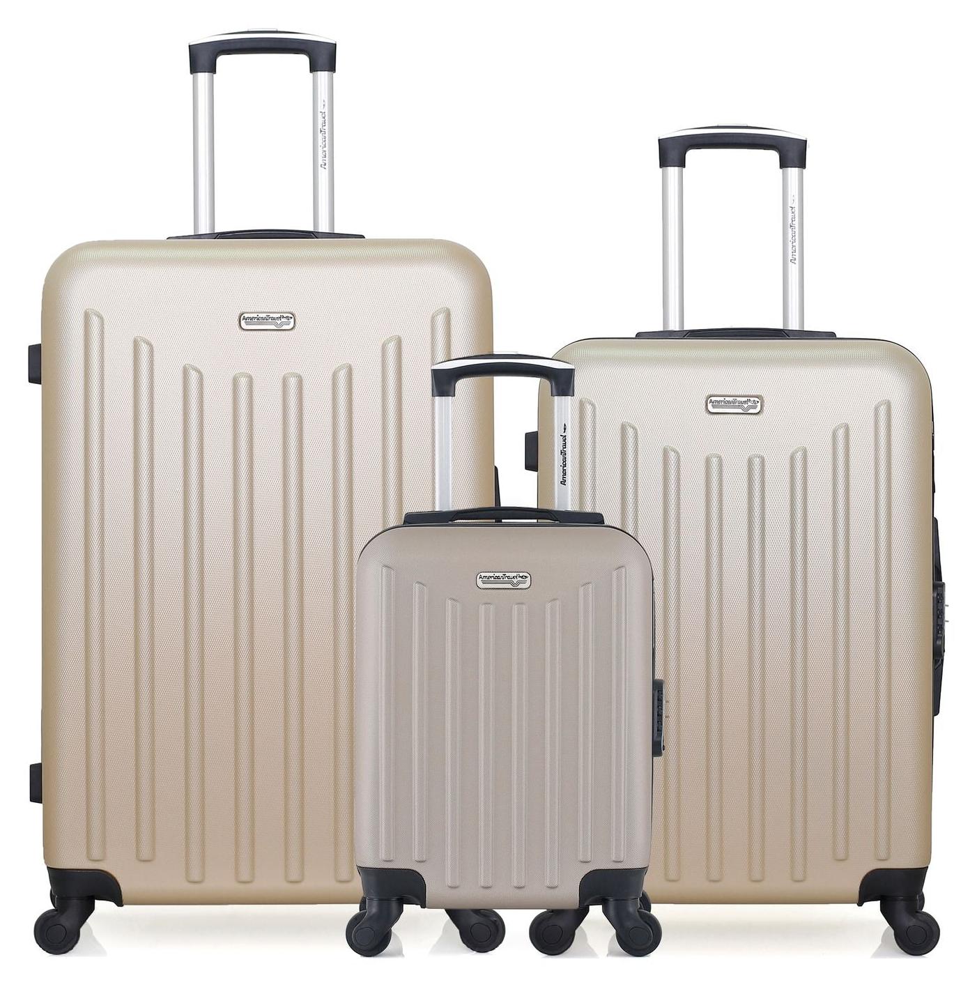 AMERICAN TRAVEL - 3ER-SET - Großes Reisegepäck, Wochenend- und Handgepäckkoffer XXS BROOKLYN