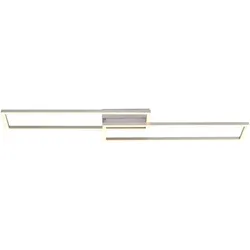 LED Deckenleuchte, stahlfarben, dimmbar, drehbar, warmweiß