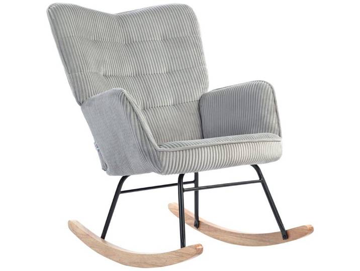 Logidon fauteuil de relaxation fauteuil à bascule gris clair aspect cordon polyester