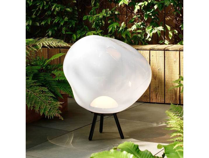 Tom Dixon LED-Akku-Terrassenlampe Melt large, opal, 57 cm Melt, dimmbar, weiß / opal, Kunststoff, Design, Stehleuchte