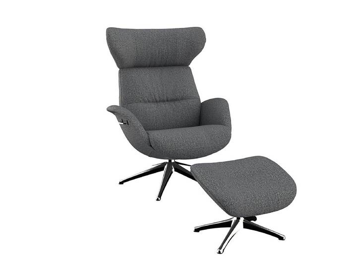 FLEXLUX Relaxsessel Fernsehsessel More, ergonomisch, drehbar, robuster Fuß, Scandi, Premium Komfort, Rücken- und Kopfteilverstellung, Drehbar, Fuß Alu