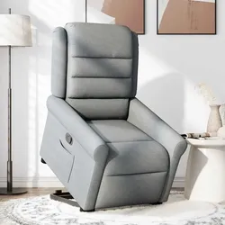 vidaXL Relaxsessel mit Aufstehhilfe Hellgrau Stoff