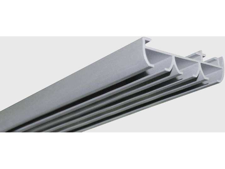 Gardinenschiene GOOD LIFE Sileno Gr. 4, silber (silberfarben), L:240cm, Aluminium, Gardinenstangen, Gardinenschiene