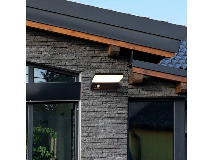 Applique murale LED Solar - Type A 16 x 6 x 12cm Noir