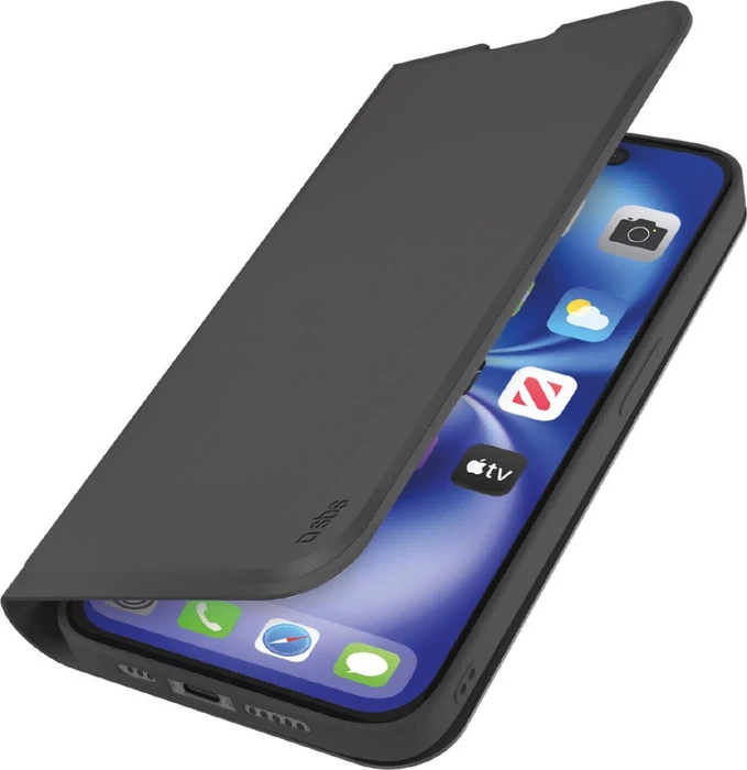 SBS Wallet Stand iPhone 16e schwarz