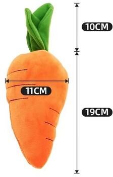 Pet Hub Pet Carrot Plush Toy: Fun Sound Playing Chew For Dogs Small To Large Sizes Color: Small Carrot