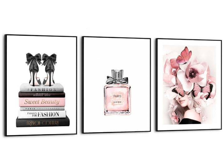 Poster REINDERS Pink Beauty , rosa (farbe bild(er): rosa), B:30cm H:40cm T:1,6cm, Holzwerkstoff, Bilder, Poster