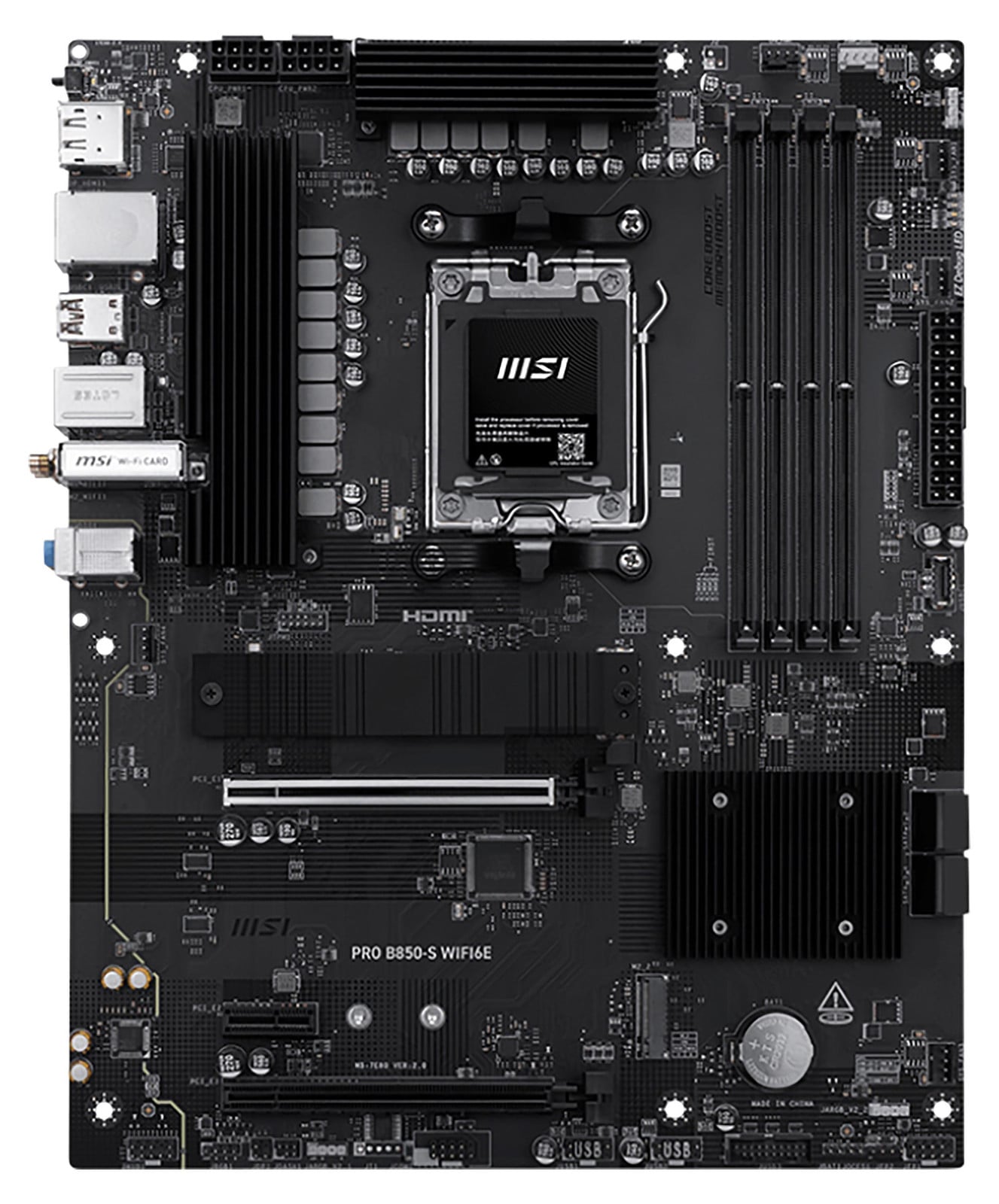 MSI PRO B850-S WIFI6E moederbord zwart/zilver