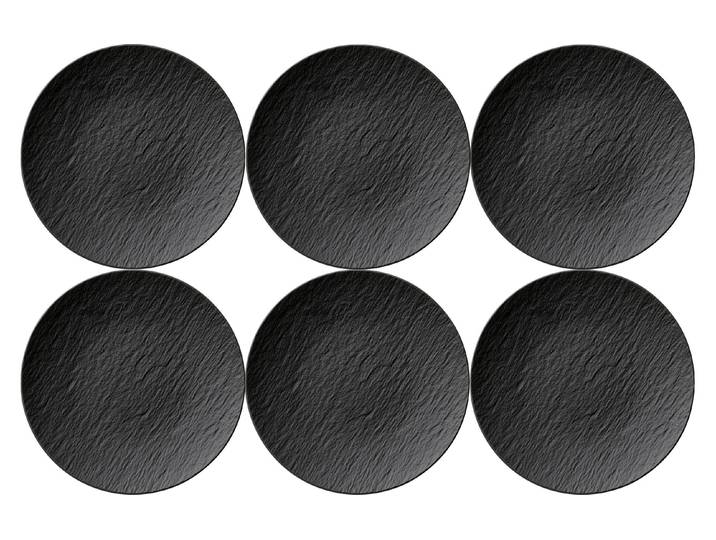 Speiseteller VILLEROY & BOCH Manufacture Rock Ø 25 cm 6 Stück, Schwarz , schwarz, Porzellan, Speiseteller, Speiseteller