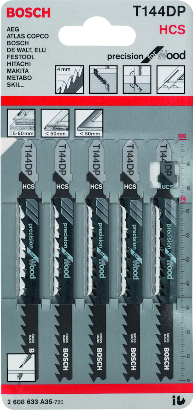 Bosch Stichsägeblatt T 144 DP, Precision for Wood (2608633A35)