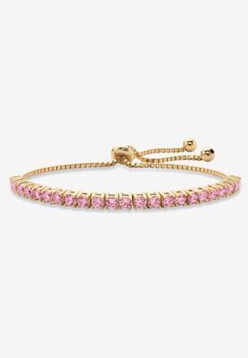 "Gold-Plated Bolo Bracelet, Simulated Birthstone 9.25"" Adjustable by PalmBeach Jewelry in June"