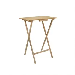 Wellhome Rechteckiger Beistelltisch mit unlackiertem Finish 48x35x64 cm