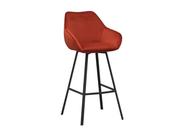 Tabouret de Bar - DIMEHOUSE - Elise - Cuivre - Velours - Style Industriel