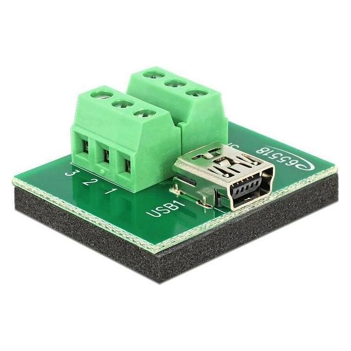 Delock Adapter Mini USB Buchse > Terminalblock 6 Pin (65518)