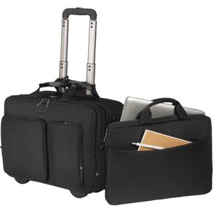 Dicota Business-Trolley Top Traveller Roller, 25 Liter, 2 Rollen, schwarz, herausnehmbare Laptoptasche bis 16''