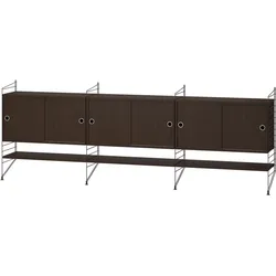 Sideboard Kommode mit Regalböden Dunkelbraun Dunkle Eiche