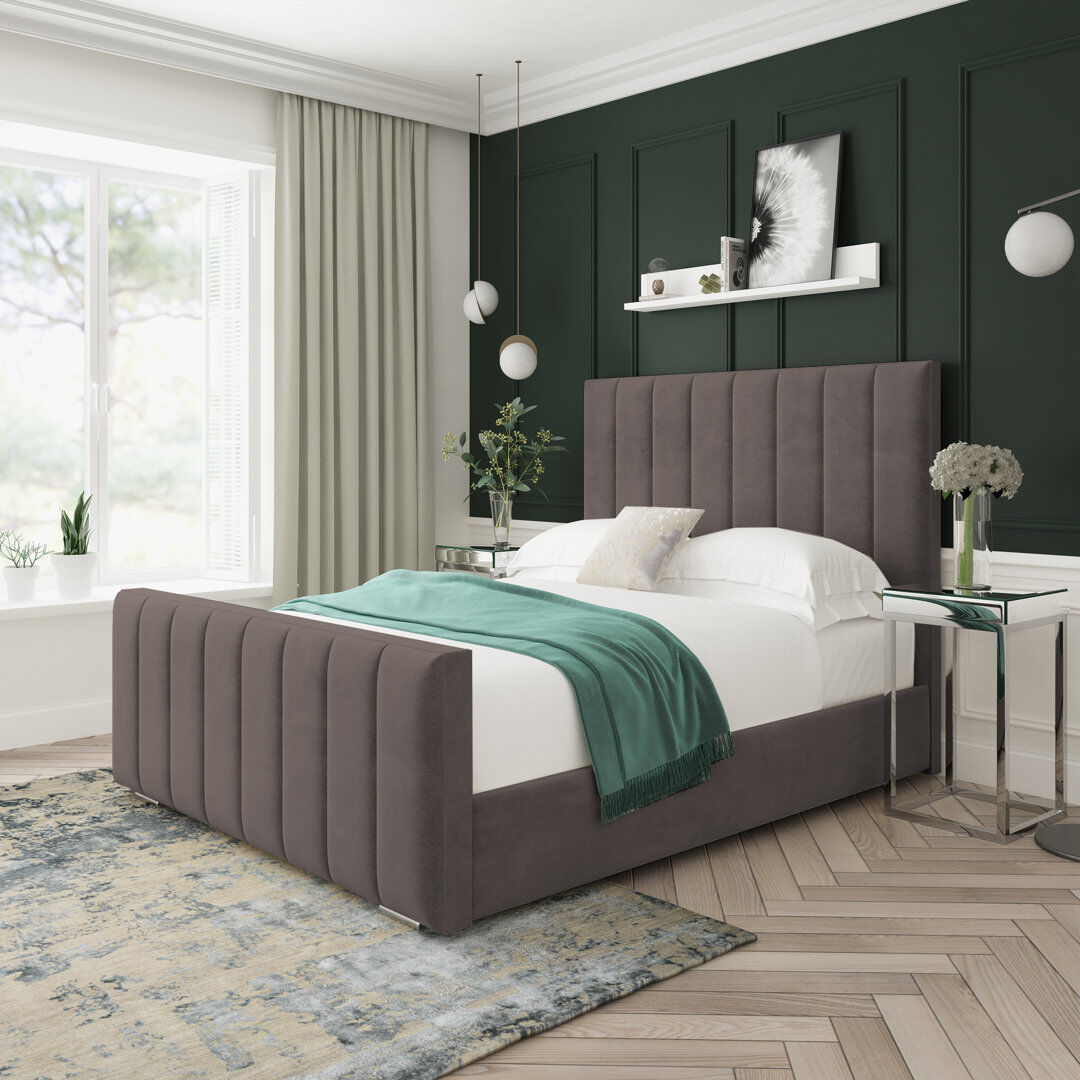 Lark Manor Upholstered Platform Bed Slate Single (3')