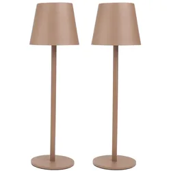 2 Stück LED Tischleuchte Romantic dimmbar mit Touch Funktion 3 Lichtfarben IP44 12h Akku kupfer