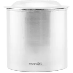 Meraki Dose mit Deckel Silber-Finish, Höhe 9,5 cm, ∅ 7,5 cm