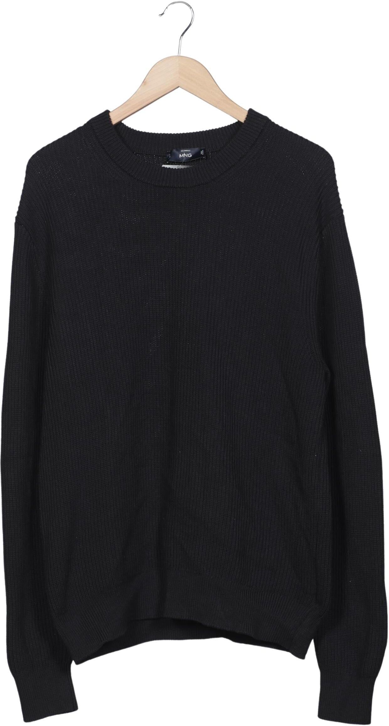 Mango Herren Pullover, Schwarz, Gr. L, Baumwolle - Second Hand