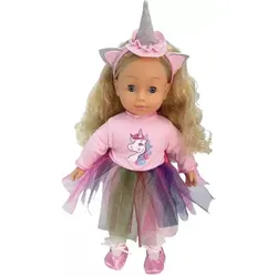 Bambolina Molly: sprechende Puppe auf Ungarisch mit Einhorn-Haarreif – 40 cm - auf Ungarisch