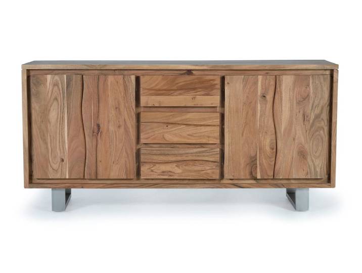 Buffet en bois d'acacia et métal