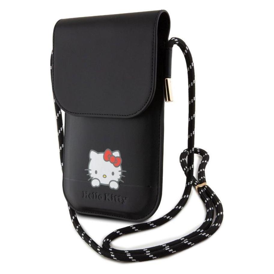 Hello Kitty PU Smooth Leather Crossbody Case - black (HKOWBSKCDKK)