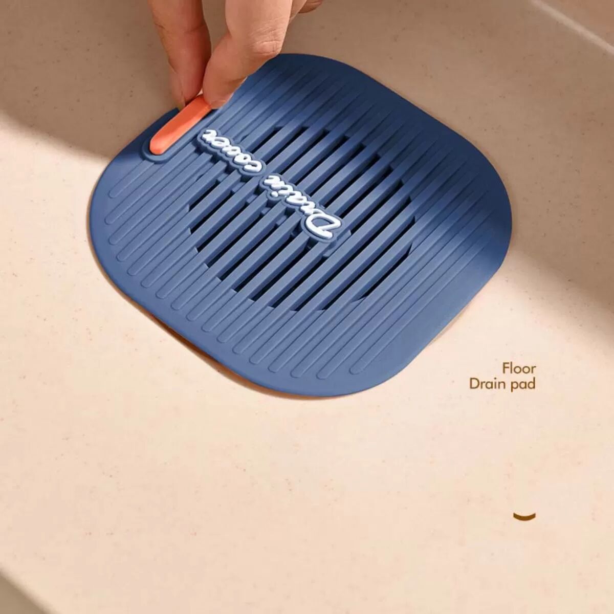 INF Tapis de Drain en Silicone Anti-Odeur - Attrape-Cheveux & Couvercle de Drain de Sol Gris