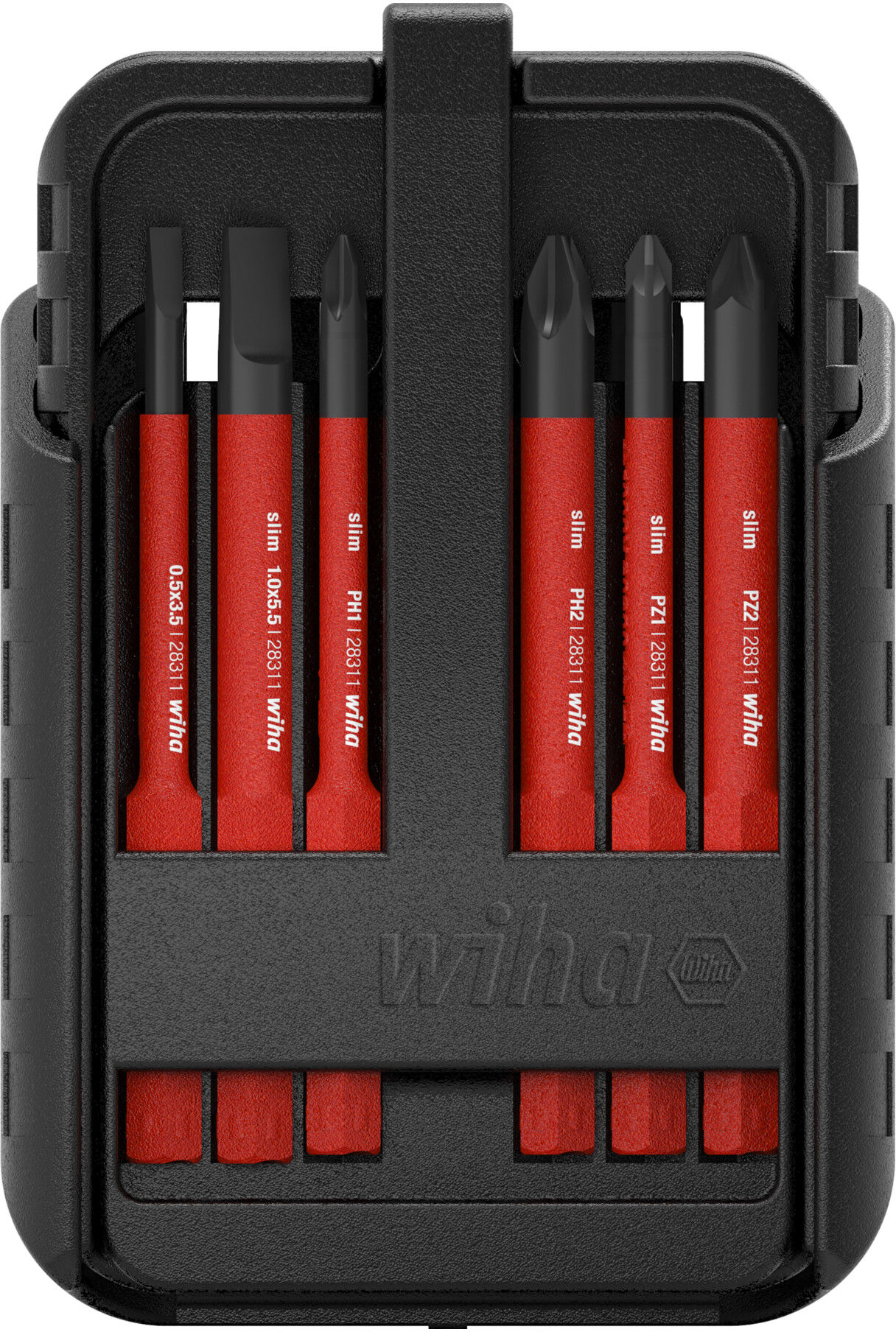 Wiha Bit Set slimBit electric TX, TX PLUS® 12-tlg. I inkl. slimBit-Boxen und Gürtelhalter I flexibel, kompakt, mobil I VDE geprüft (43161))