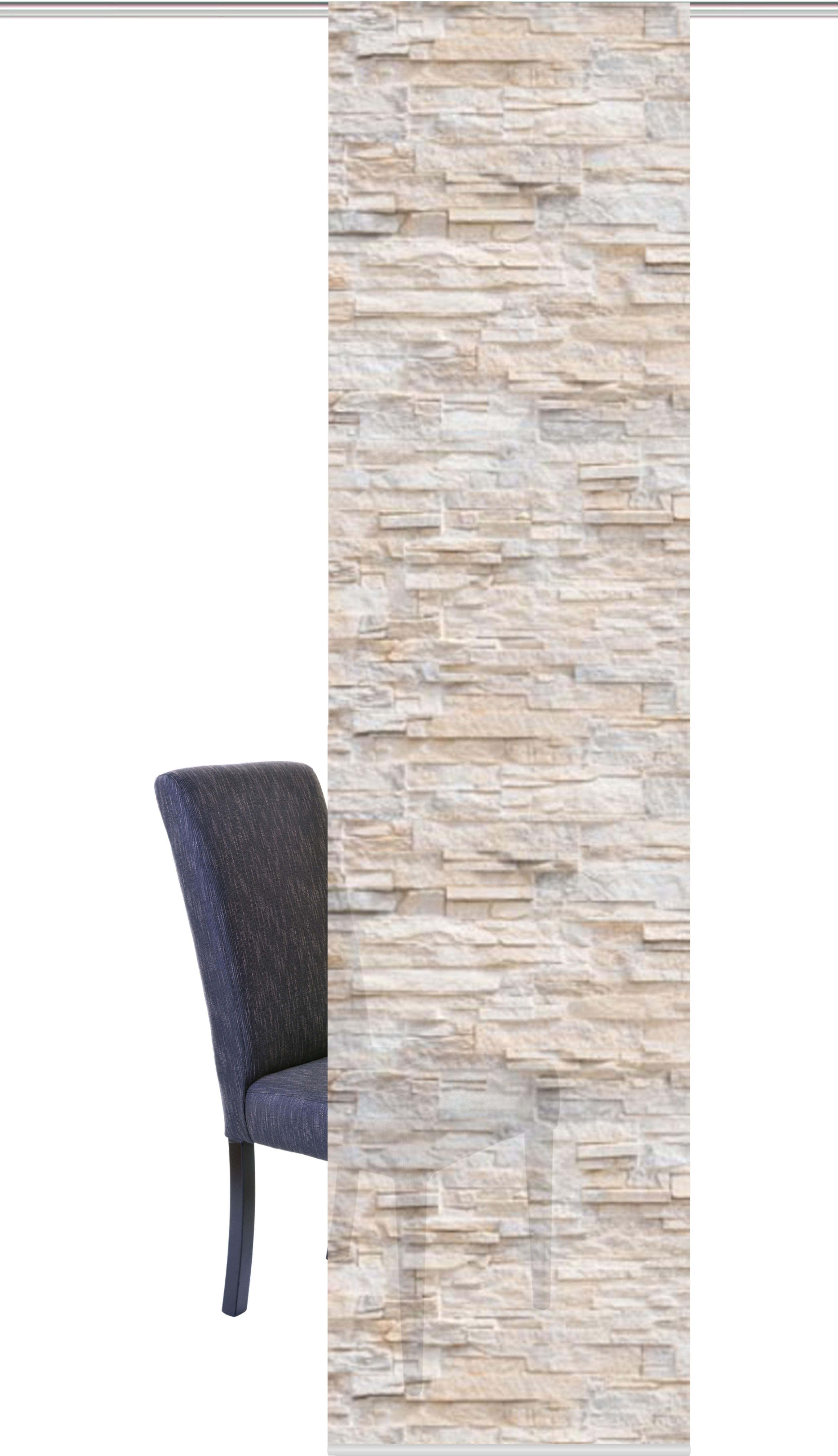 Schiebegardine HOME WOHNIDEEN "WALLI" Gr. 1, beige (naturfarben), B:60cm H:245cm, Polyester, Gardinen, Schiebegardine, HxB: 245x60 naturfarben 245cm, Paneelwagen, 60cm