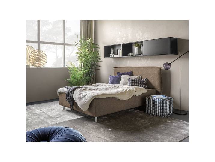 Polsterbett Homely 140 x 200cm Flachgewebe Nona Beige Buche