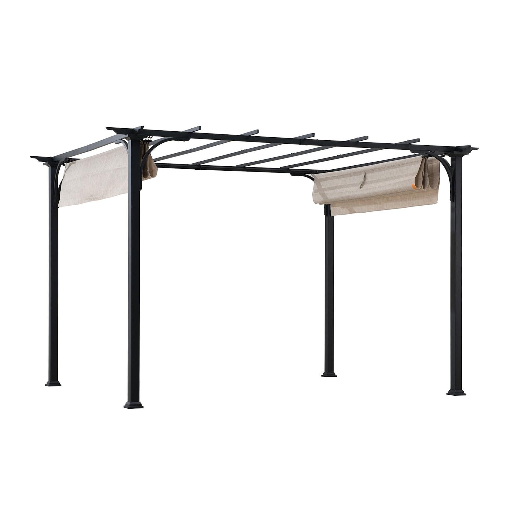Sunjoy Pavillon Stahl Pergola GIONA - 277cm x 363cm, weiß