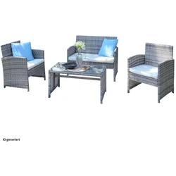 HTI-Living, Gartenlounge, Outdoor Sofa mit Stühlen und Tisch