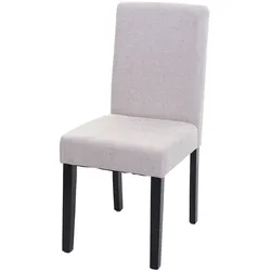 Décoshop26 - Esszimmer-/Küchenstuhl mit cremefarbenem Stoffbezug und dunklen Holzbeinen modernes Design 04_0002351