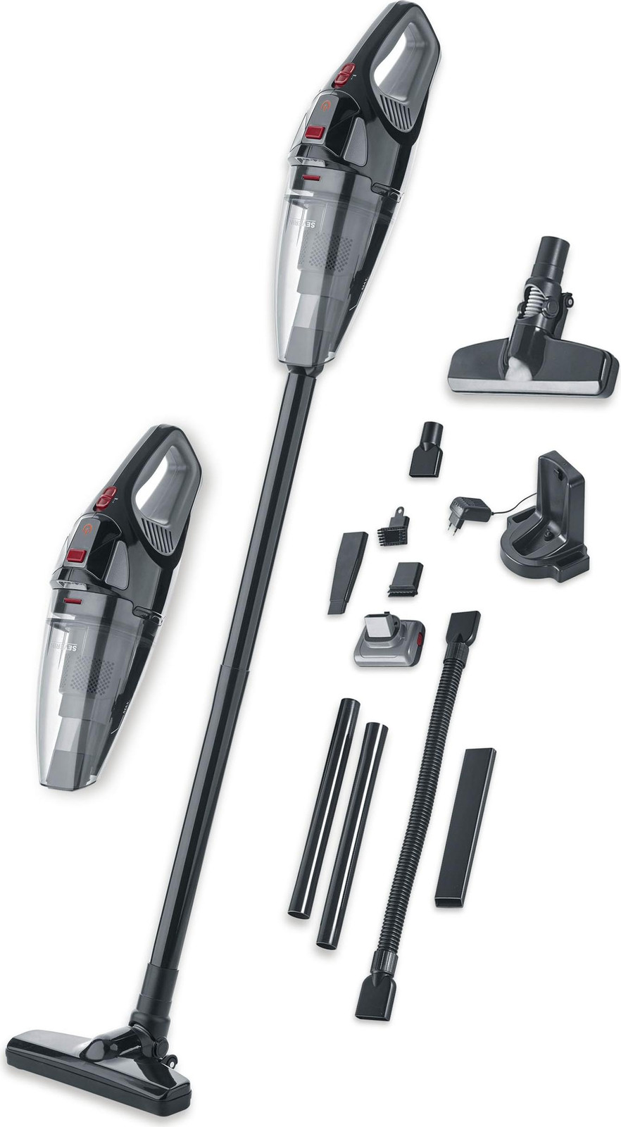Severin HV7147 2-in-1 Handheld en Stickstofzuiger - 5500 Pa - 50 min - 650 ml - Zwart/Grijs/Rood