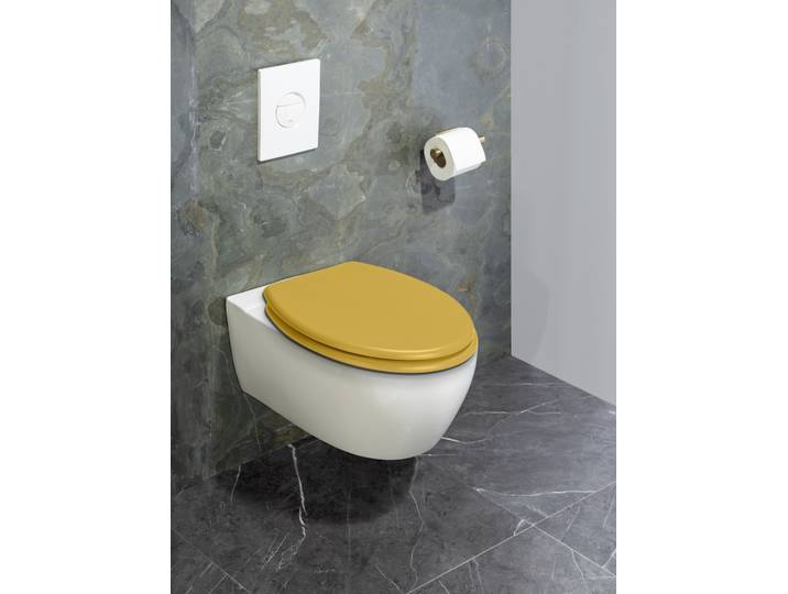 Abattant WC Prima Abattant WC : MDF, laqué fixation : acier inoxydable Jaune/Jaune moutarde 37 x 4 x 41cm